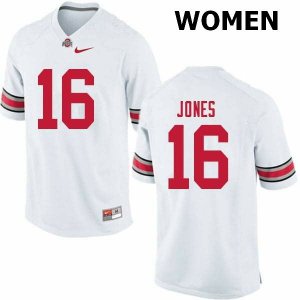 Women's Ohio State Buckeyes #16 Keandre Jones White Nike NCAA College Football Jersey Real BHU2044WZ